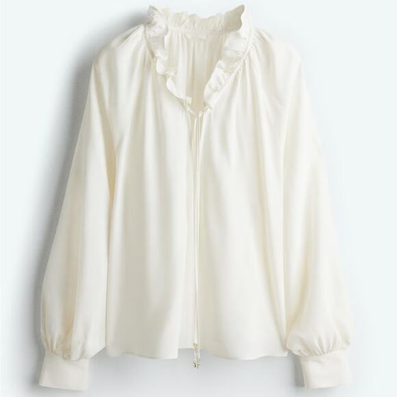 H&M Ruffled Trimmed Drawstring Blouse - Picture 11 of 11